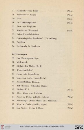 Zeichnungen (Nr. 35-50)