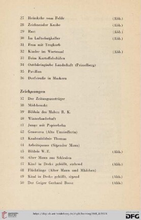 Zeichnungen (Nr. 35-50)