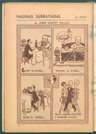 Páginas subrayadas de John Harvey Kellog - [Cómic]