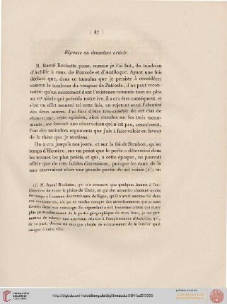Réponse au deuxième article