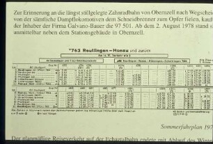 Sommerfahrplan 1979