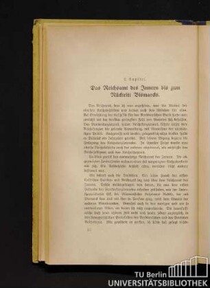 2. Kapitel. Das Reichsamt des Innern bis zum Rücktritt Bismarcks.