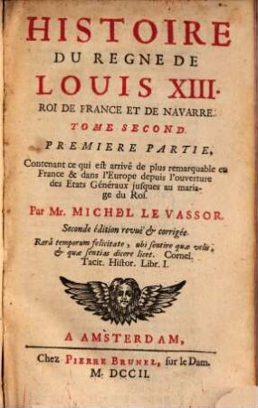 Histoire du regne de Louis XIII, 2