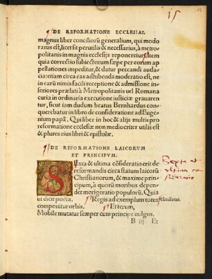 De reformatione laicorum et principum.