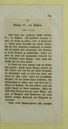27. Philipp IV., der Schoene. (1285-1314)
