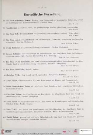 Europäische Porzellane (Nr. 88 - 133)
