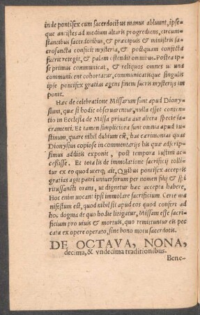 De Octava, Nona, decima, & undecima traditionibus.