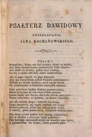 Psałterz Dawidowy : przekładania Jana Kochanowskiego. Przedmowa Wladylawa Mieckiewicza. 1