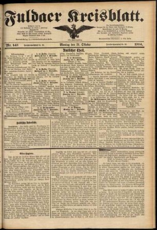 Ausgabe vom Montag, den 31. Oktober 1904.