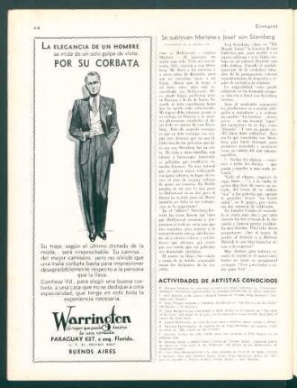 Actividades de los artistas conocidos