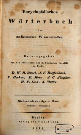 Encyclopädisches Wörterbuch der medicinischen Wissenschaften, 27. Band. Petasites-Pneumonia