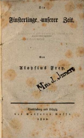Die Finsterlinge unserer Zeit