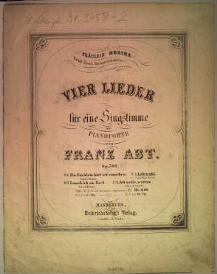 Vier Lieder für eine Singstimme mit Pianoforte : op. 308, 2. Lebewohl