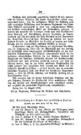 Verleihung der Rechte der juristischen Person : [V. Elementarschulwesen]