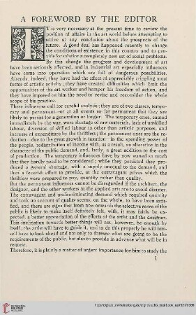 A foreword by the editor