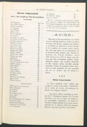 Notas importantes
