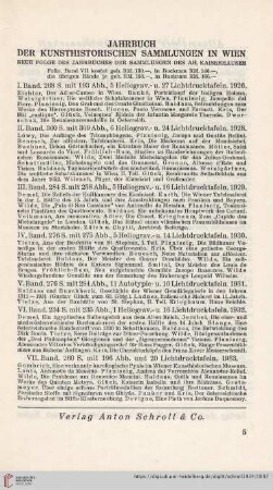 Jahrbuch der Kunsthistorischen Sammlungen in Wien