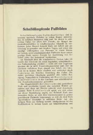 Schalldämpfende Fußböden