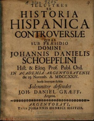 Illustres Ex Historia Hispanica Controversiae