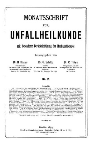 No. 2. Berlin, 20. Februar 1895. II. Jahrgang.