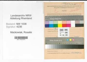 Entnazifizierung Rosalia Mackowiak , geb. 19.08.1901 ()