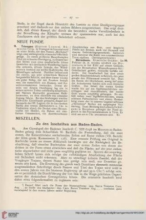 8: Zu den Inschriften aus Baden-Baden