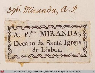 Exlibris des A. P. Miranda