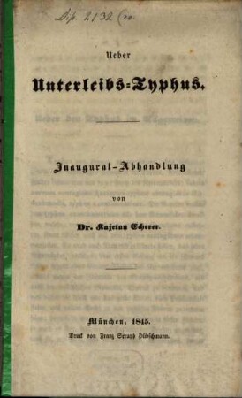 Über Unterleibs-Typhus