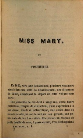 Miss Mary ou l'institutrice, 1