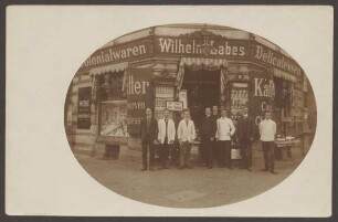 Ansichtskarte Kolonialwaren- und Delikatessenhandlung, Großbeerenstraße 27a
