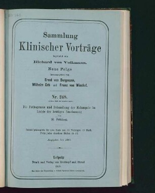Die Pathogenese und Behandlung der Eklampsie im Lichte der heutigen Anschauung
