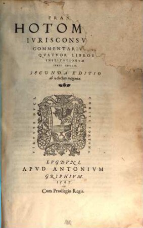 Commentarius in quatuor libros Institutionum Iuris Civilis