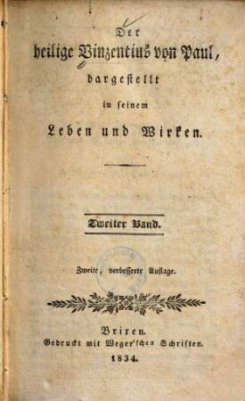 Der heilige Vinzentius von Paul : dargestellt in seinem Leben und Wirken, 2