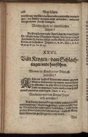 Dat XXVI. Capittel. Van Krygen, van Schlachtingen unde heerföhrer.