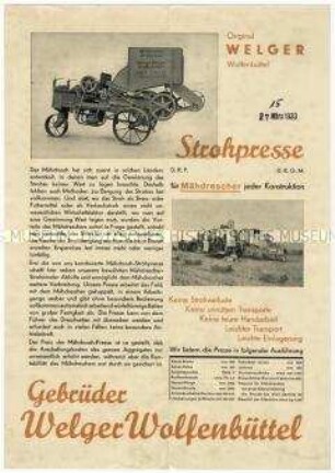 Strohpressen der Firma Welger