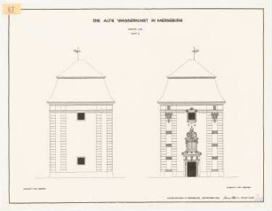 Die alte Wasserkunst, Merseburg: Ost- und Westansicht 1:50