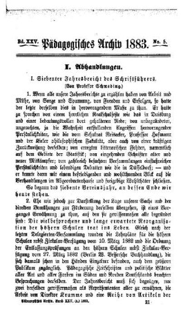 Siebenter Jahresbericht des Schriftführers