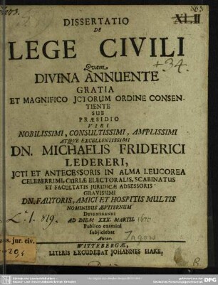 Dissertatio de lege civili