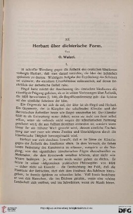 Herbart über dichterische Form