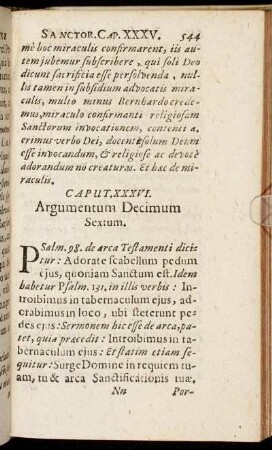 Caput XXXVI. Argumentum Decimum Sextum.