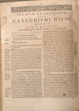 Florvm Exemplorvm, Sive Catechismi Historialis Capvt Qvartvm, De Qvinqve Praeceptis Ecclesiae.
