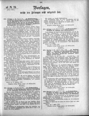 Anlage: ad No.24. (274-288.), Vorlagen, welche den Zeitungen nicht mitgeteilt sind
