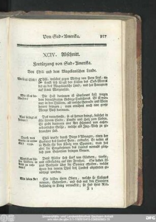 XCIV. Abschnitt. Fortsetzung von Sud-Amerika. Von Chili und dem Magellanischen Lande.
