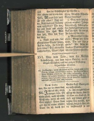 XVI. Von dem Tode, von der künftigen Auferstehung, ...