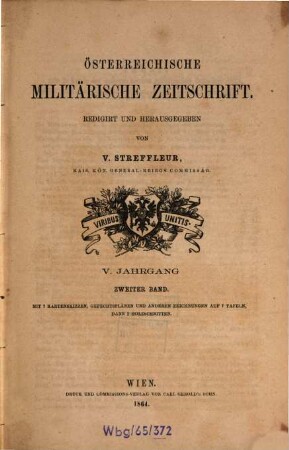 Österreichische militärische Zeitschrift. 1864, 2 = Jg. 5