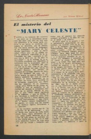 El misterio del "Mary Celeste" : La novela humana