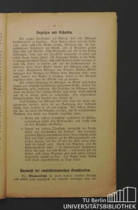 Begießen und Behacken.