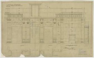 Thiersch, Friedrich von; Wiesbaden; Kurhaus - Süd - u. Nordwand in der Kuppelhalle (Teilgrundrisse, Ansichten)