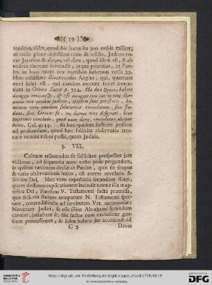 § VIII. Sollicita observatio haec solis potest tribui & adscribi Judaeis […]