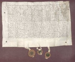 Erbhuldigungsrevers des Dorfes Rastatt mit Rheinau gegen die Vormünder des Markgrafen Philipp II. von Baden-Baden als dessen Leibeigene